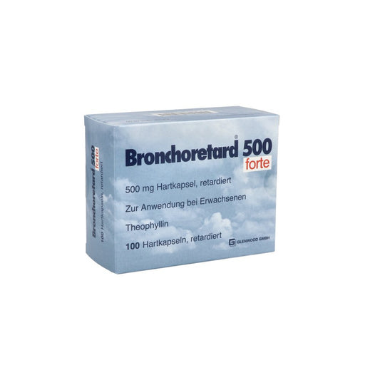 Das Produktfoto zeigt Bronchoretard 500 Forte Retardkapseln (100 stk) PZN 02513063