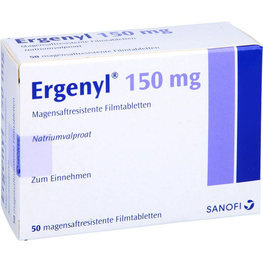 Das Produktfoto zeigt Ergenyl 150 Magensaftresistente Filmtabletten (50 stk) PZN 02516765