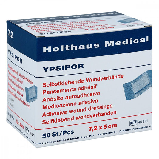 Das Produktfoto zeigt Wundverband Steril Ypsipor 5x7,2 Cm (50 stk) PZN 02517701