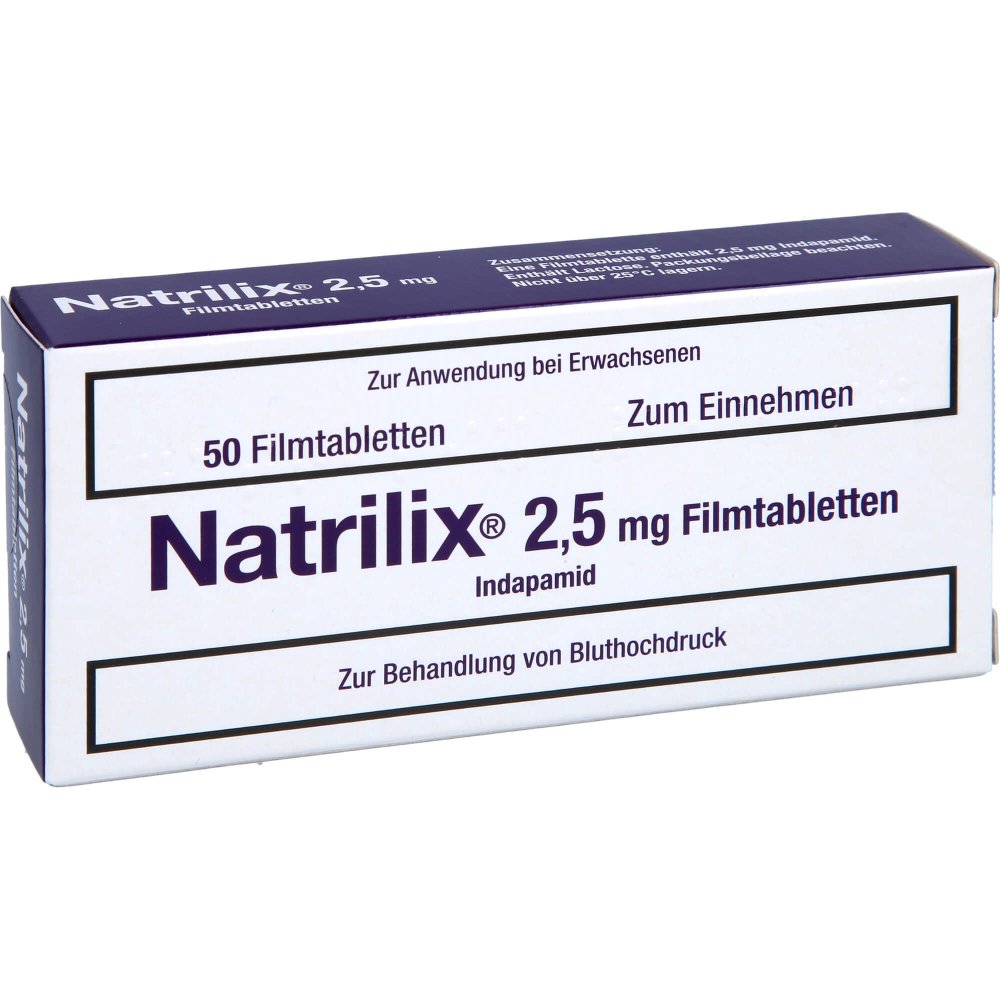 Das Produktfoto zeigt Natrilix 2,5 Mg Filmtabletten (50 stk) PZN 02520005