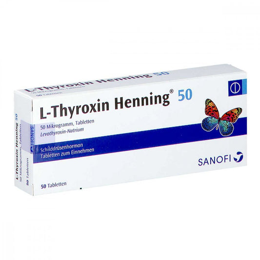Das Produktfoto zeigt L-Thyroxin 50 Henning Tabletten (50 stk) PZN 02532706