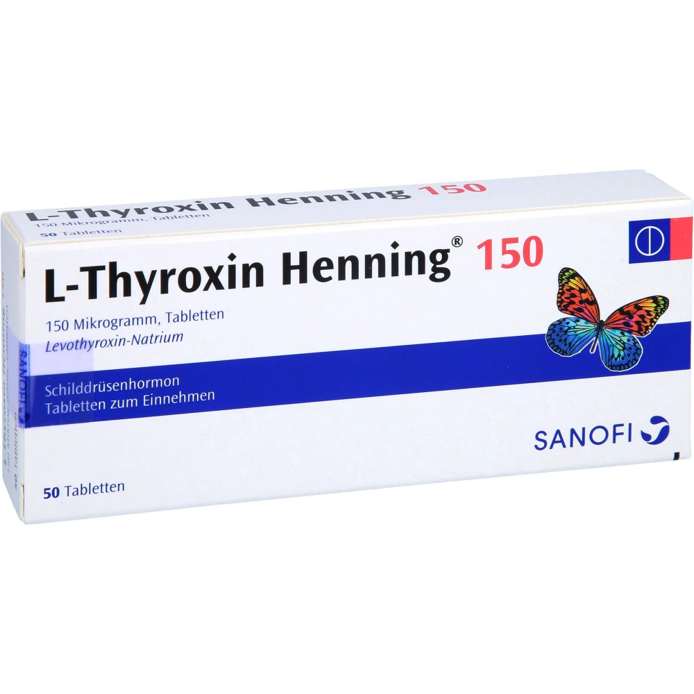 Das Produktfoto zeigt L-Thyroxin 150 Henning Tabletten (50 stk) PZN 02532824