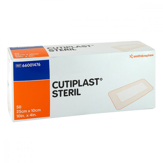 Das Produktfoto zeigt Cutiplast Steril Wundverband 10x25 Cm (50 stk) PZN 02536615