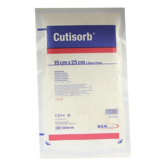 Das Produktfoto zeigt Cutisorb Saugkompressen Steril 15x25 Cm (1 stk) PZN 02536897