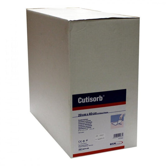 Das Produktfoto zeigt Cutisorb Saugkompressen Unsteril 20x40 Cm (50 stk) PZN 02536940