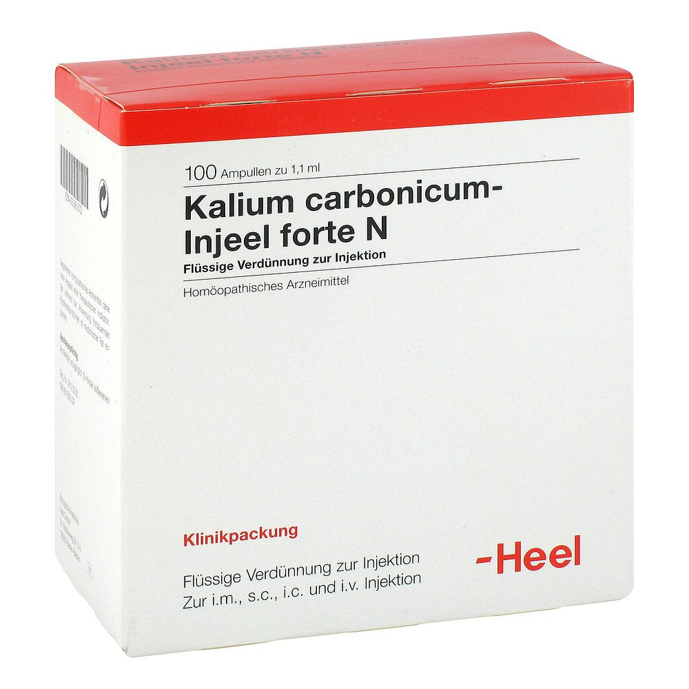 Das Produktfoto zeigt Kalium Carbonicum Injeel Forte N Ampullen (100 stk) PZN 02581372