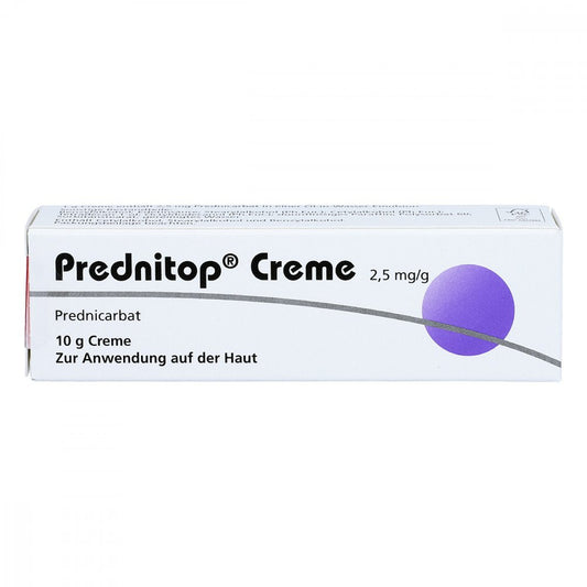 Das Produktfoto zeigt Prednitop Creme (10 g) PZN 02587966