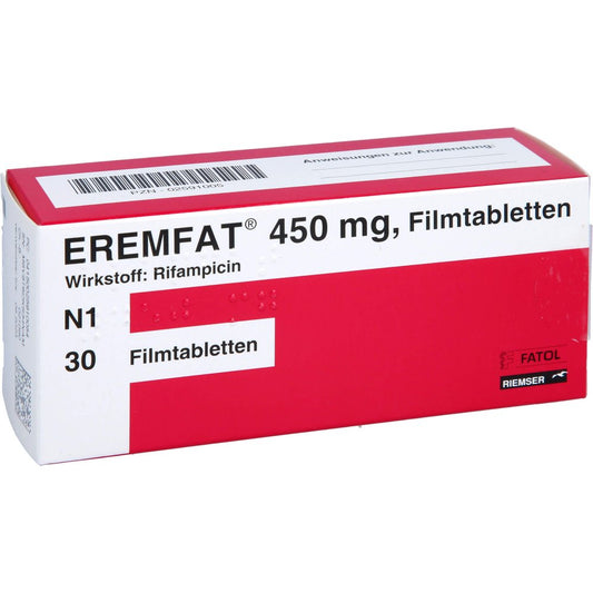 Das Produktfoto zeigt Eremfat 450 Mg Filmtabletten (30 stk) PZN 02591005