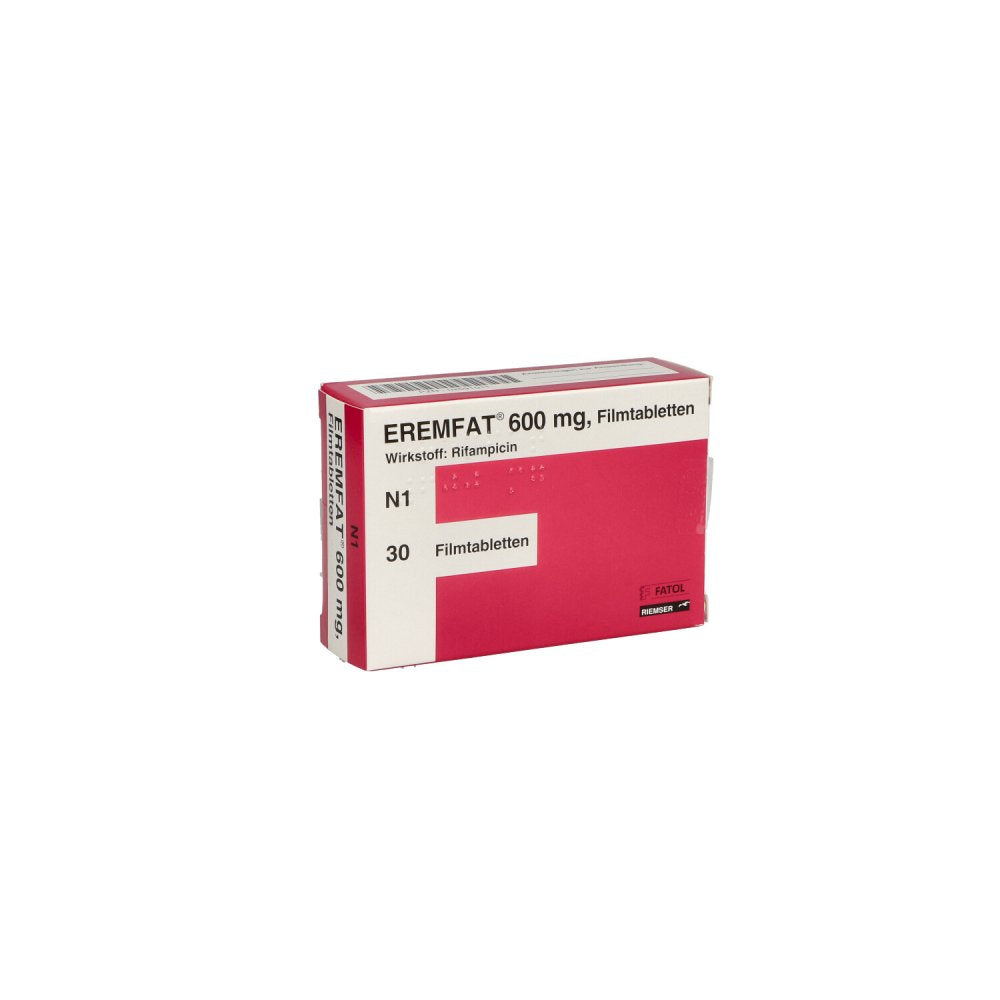Das Produktfoto zeigt Eremfat 600 Mg Filmtabletten (30 stk) PZN 02591011