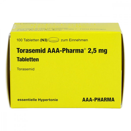 Das Produktfoto zeigt Torasemid Aaa-Pharma 2,5 Mg Tabletten (100 stk) PZN 02592364