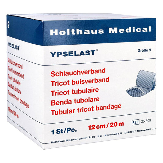 Das Produktfoto zeigt Schlauchverband Ypselast Gr.9 20 M Weiß (1 stk) PZN 02651747