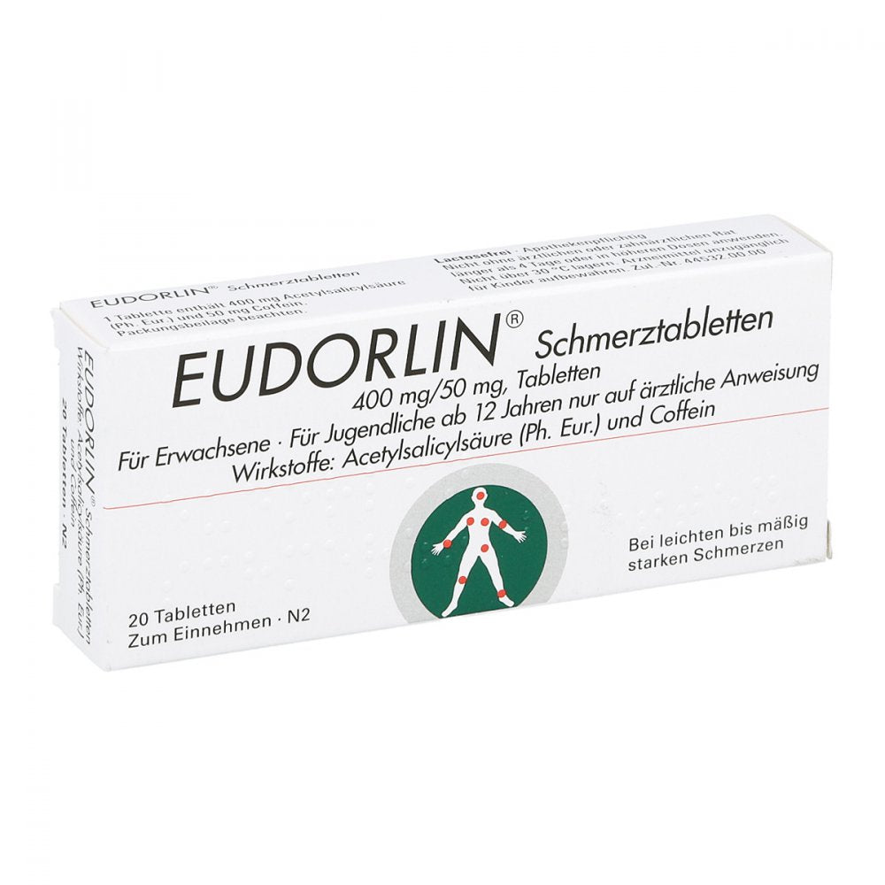 Das Produktfoto zeigt Eudorlin Schmerztabletten (20 stk) PZN 02653255