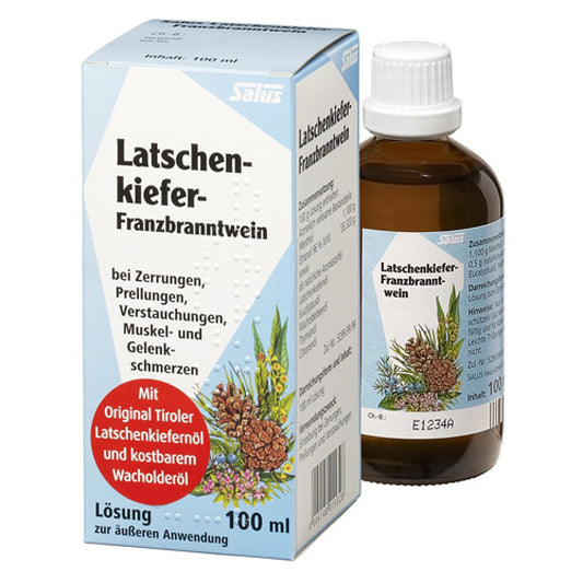 Das Produktfoto zeigt Latschenkiefer-Franzbranntwein Salus (100 ml) PZN 02670710