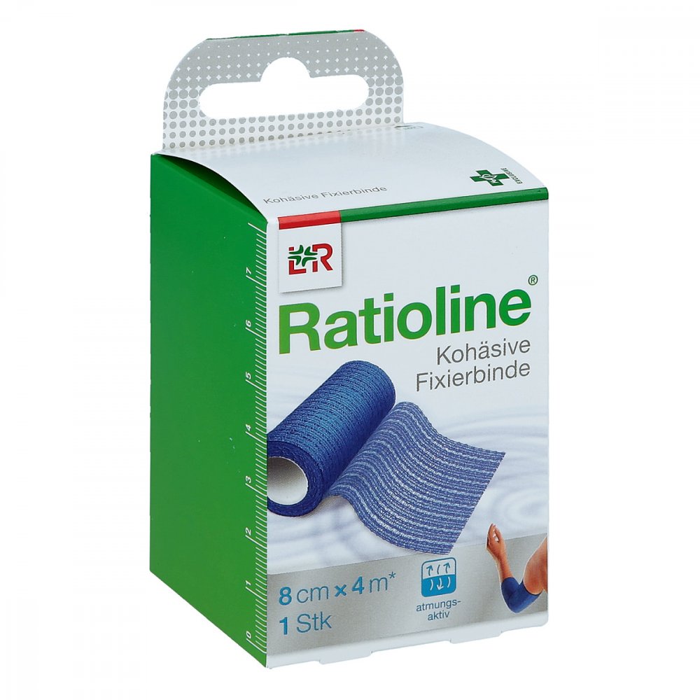 Ratioline Acute Fixierbinde Kohäsiv 8 Cmx4 M Blau (1 stk)