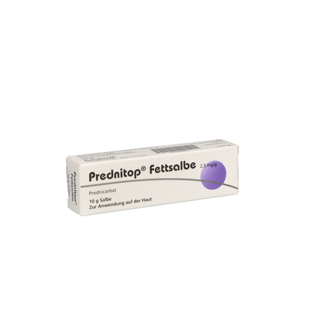 Das Produktfoto zeigt Prednitop Fettsalbe (10 g) PZN 02686875