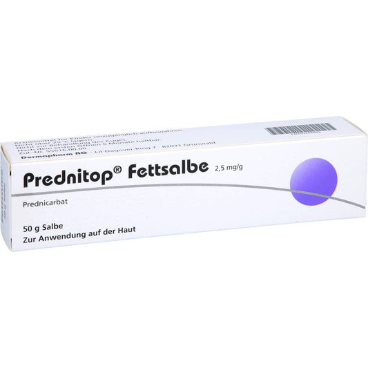 Das Produktfoto zeigt Prednitop Fettsalbe (50 g) PZN 02686898