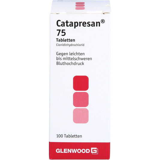 Das Produktfoto zeigt Catapresan 75 Tabletten (100 stk) PZN 02700782