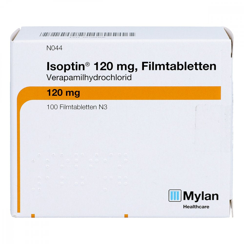 Das Produktfoto zeigt Isoptin 120 Mg Filmtabletten (100 stk) PZN 02709406