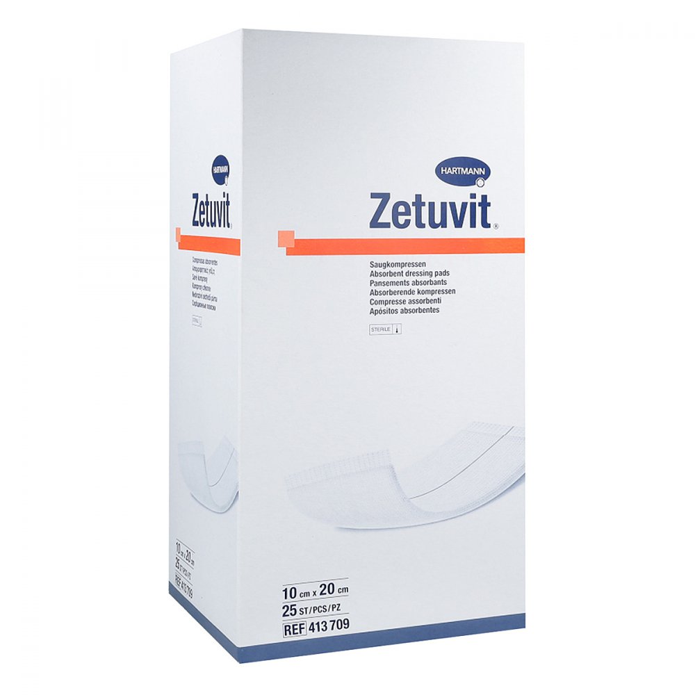 Zetuvit Saugkompressen Steril 10x20 Cm (25 stk)