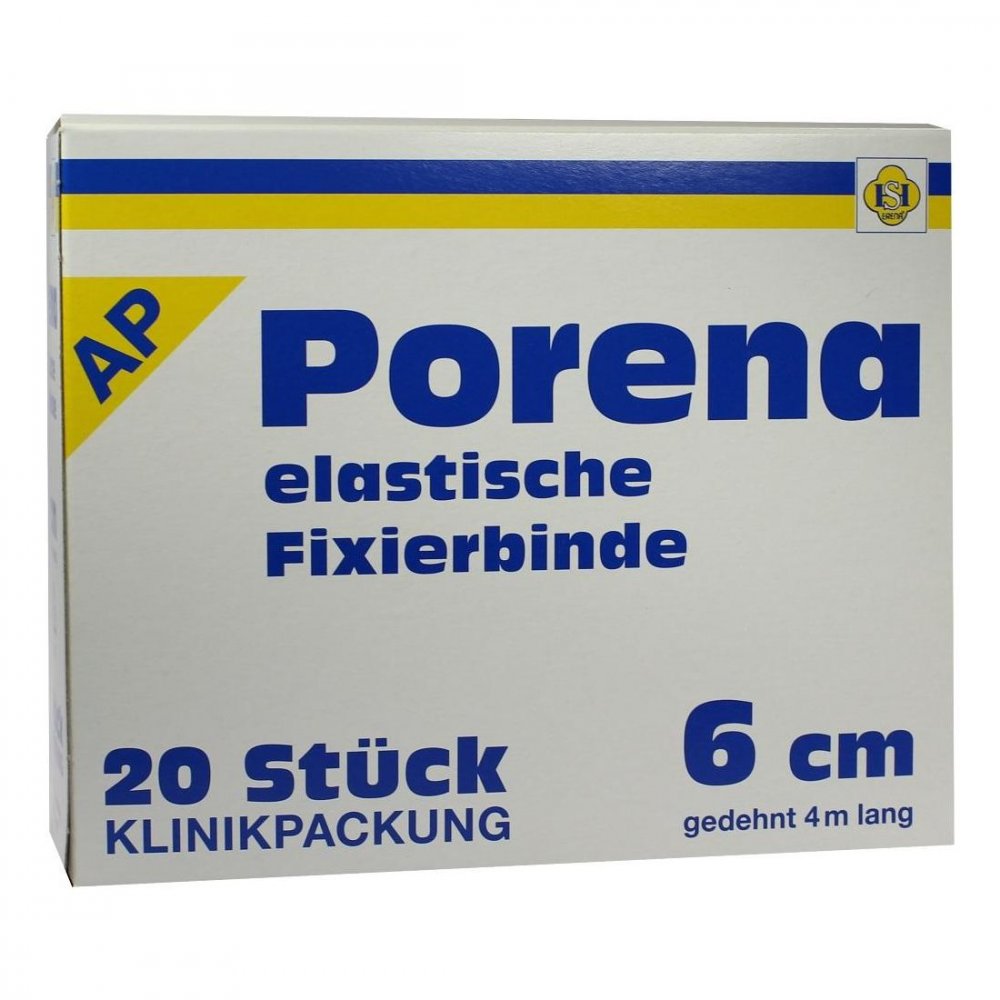 Das Produktfoto zeigt Porena Hochelast.Fixierbinde 6 Cm (20 stk) PZN 02724765