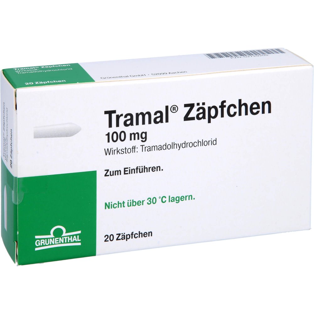 Das Produktfoto zeigt Tramal Zäpfchen (20 stk) PZN 02729202