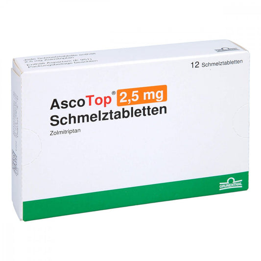 Das Produktfoto zeigt Ascotop 2,5 Mg Schmelztabletten (12 stk) PZN 02732718