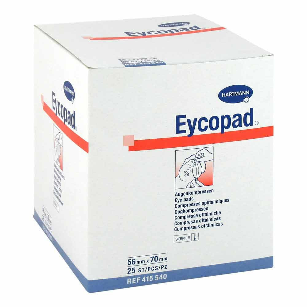 Das Produktfoto zeigt Eycopad Augenkompressen 56x70 Mm Steril (25 stk) PZN 02733304