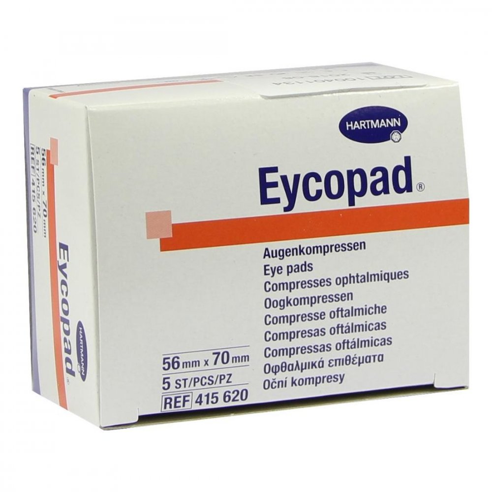 Das Produktfoto zeigt Eycopad Augenkompressen 56x70 Mm Unsteril (5 stk) PZN 02733327