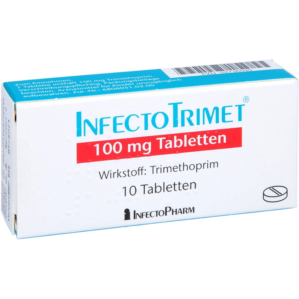 Das Produktfoto zeigt Infectotrimet 100 Mg Tabletten (10 stk) PZN 02736030