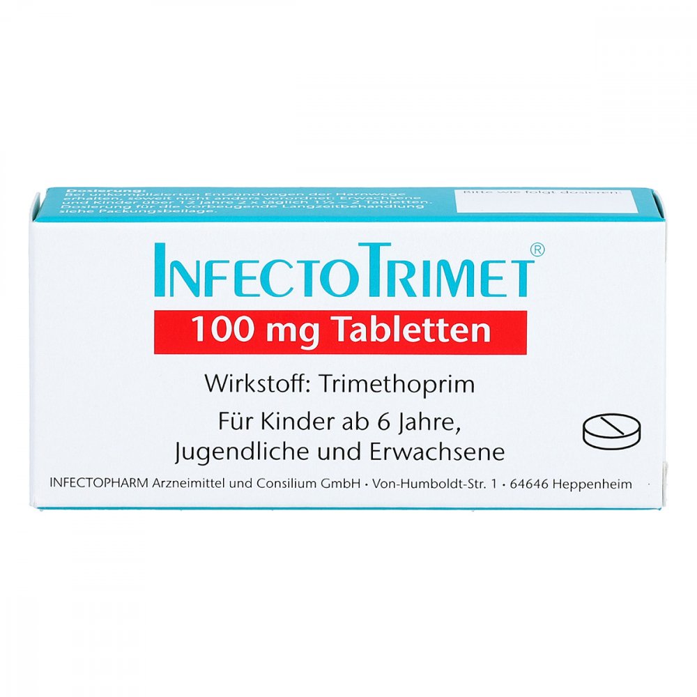 Das Produktfoto zeigt Infectotrimet 100 Mg Tabletten (20 stk) PZN 02736047