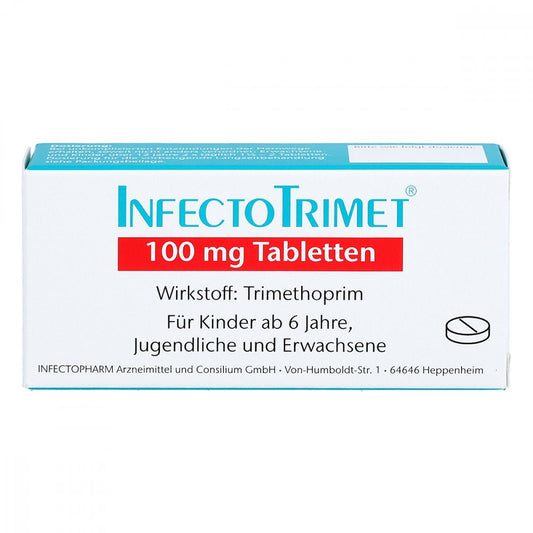 Das Produktfoto zeigt Infectotrimet 100 Mg Tabletten (20 stk) PZN 02736047