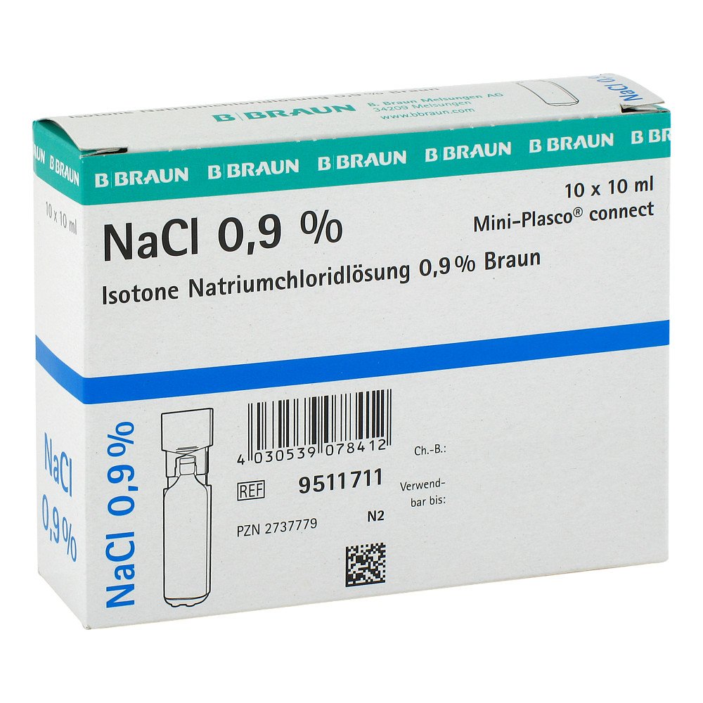 Das Produktfoto zeigt Kochsalzlösung 0,9% Miniplasco Connect (10X10 ml) PZN 02737779