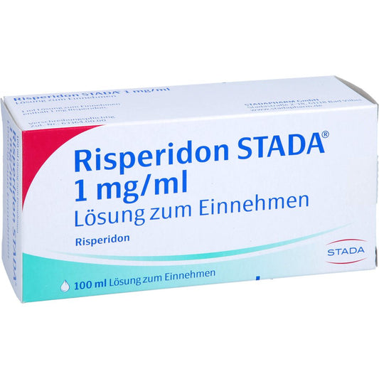 Das Produktfoto zeigt Risperidon Stada 1 Mg/Ml Lösung Zum Einnehmen (100 ml) PZN 02738968