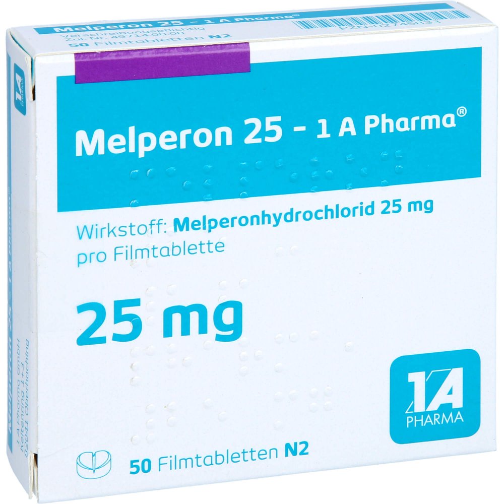 Das Produktfoto zeigt Melperon 25-1a Pharma Filmtabletten (50 stk) PZN 02745833