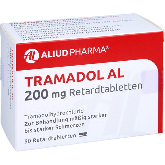 Das Produktfoto zeigt Tramadol Al 200 Mg Retardtabletten (50 stk) PZN 02766060
