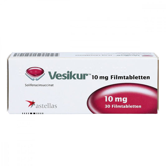 Das Produktfoto zeigt Vesikur 10 Mg Filmtabletten (30 stk) PZN 02782053