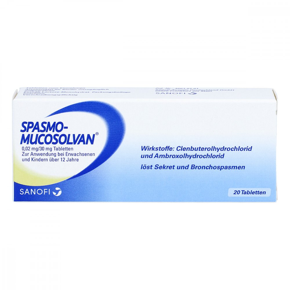 Das Produktfoto zeigt Spasmo Mucosolvan Tabletten (20 stk) PZN 02787688
