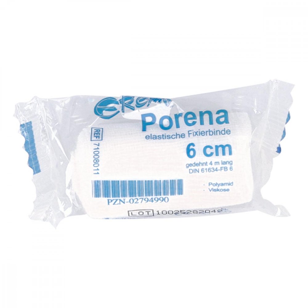 Porena Elast.Mullbinde 6 Cm Weiß M.Cello (1 stk)