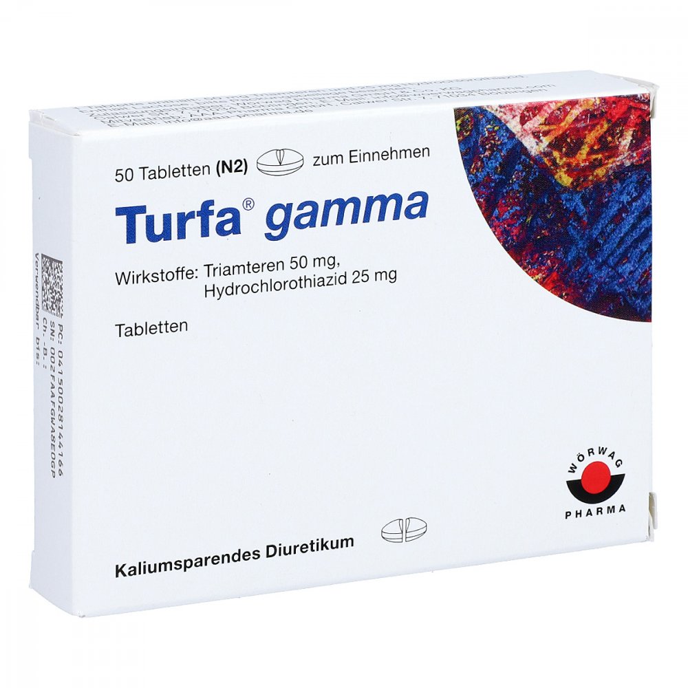 Das Produktfoto zeigt Turfa Gamma Tabletten (50 stk) PZN 02814416