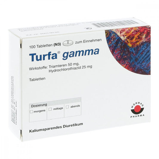 Das Produktfoto zeigt Turfa Gamma Tabletten (100 stk) PZN 02814540