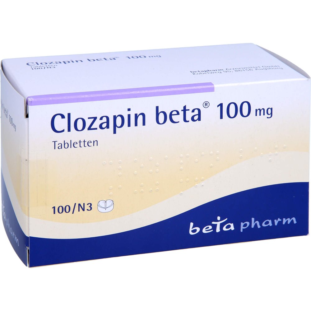 Das Produktfoto zeigt Clozapin Beta 100 Mg Tabletten (100 stk) PZN 02828890