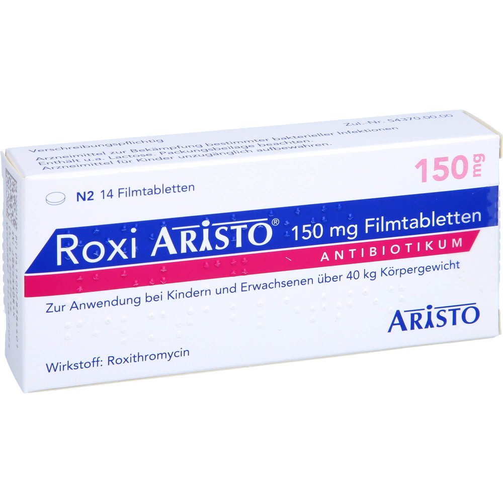 Das Produktfoto zeigt Roxi Aristo 150 Mg Filmtabletten (14 stk) PZN 02838440