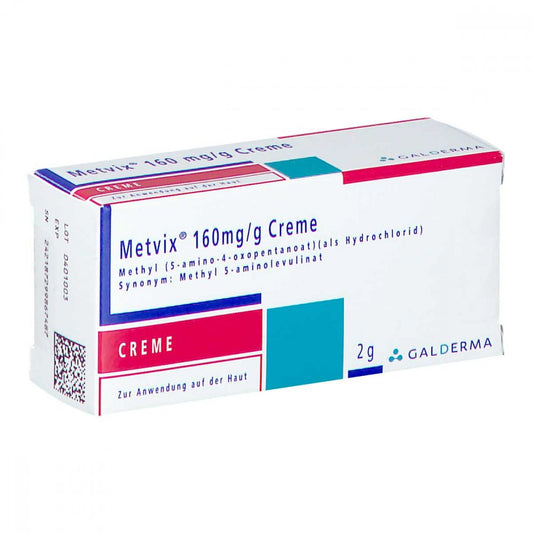 Das Produktfoto zeigt Metvix 160 Mg/G Creme (2 g) PZN 02841755