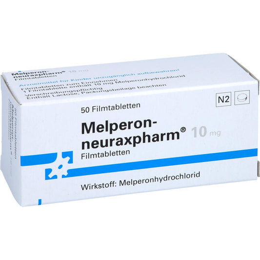 Das Produktfoto zeigt Melperon-Neuraxpharm 10 Mg Filmtabletten (50 stk) PZN 02841904