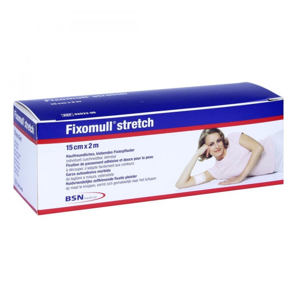 Das Produktfoto zeigt Fixomull Stretch 15 Cmx2 M (1 stk) PZN 02842594
