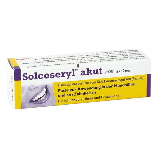 Das Produktfoto zeigt Solcoseryl Akut Paste (5 g) PZN 02848786