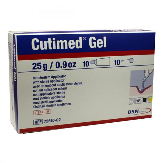 Das Produktfoto zeigt Cutimed Hydrogel Amorph (10X25 g) PZN 02880057