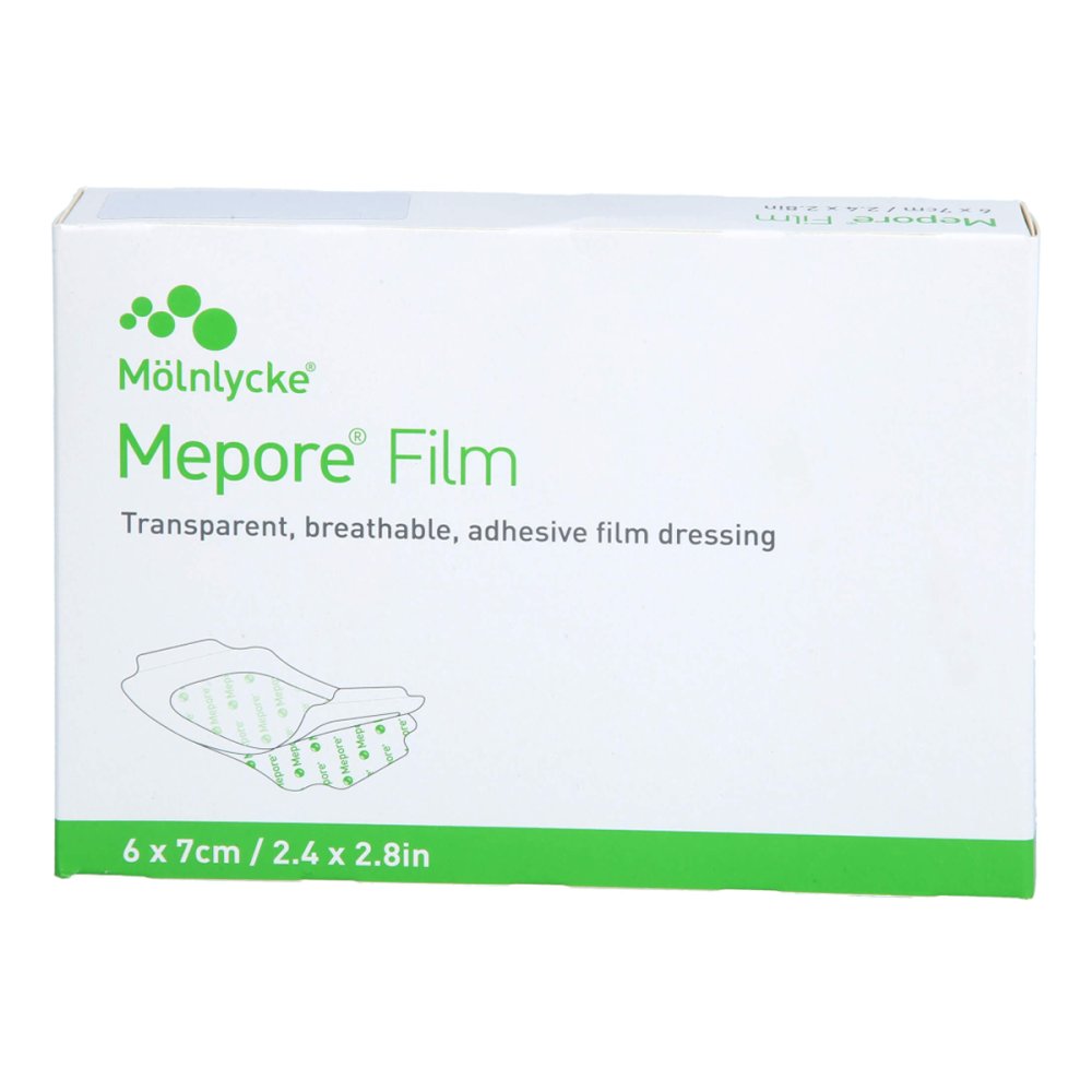 Das Produktfoto zeigt Mepore Film 6x7 Cm (10 stk) PZN 02884641