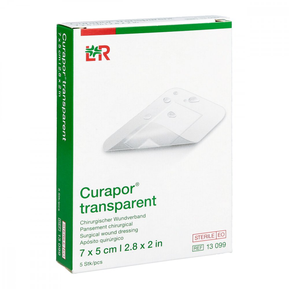 Curapor Wundverband Steril Transparent 5x7 Cm (5 stk)