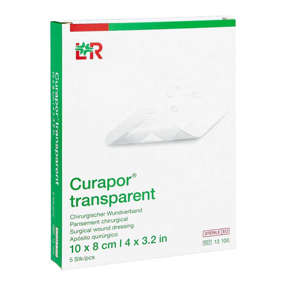 Curapor Wundverband Steril Transparent 8x10 Cm (5 stk)